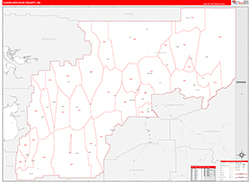 Yukon-Koyukuk Borough (County) RedLine Wall Map
